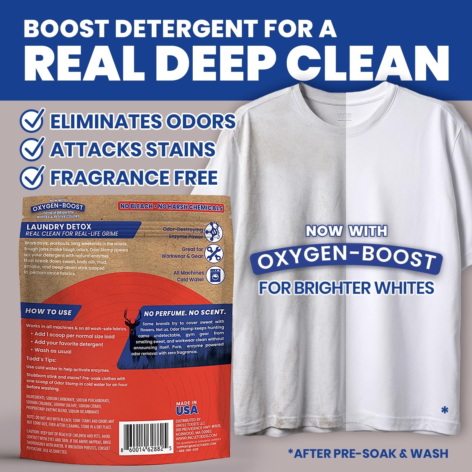 Bio Enzyme Laundry Booster 2 lb – Odor Eliminator & Stain Remover – Fragrance Fr