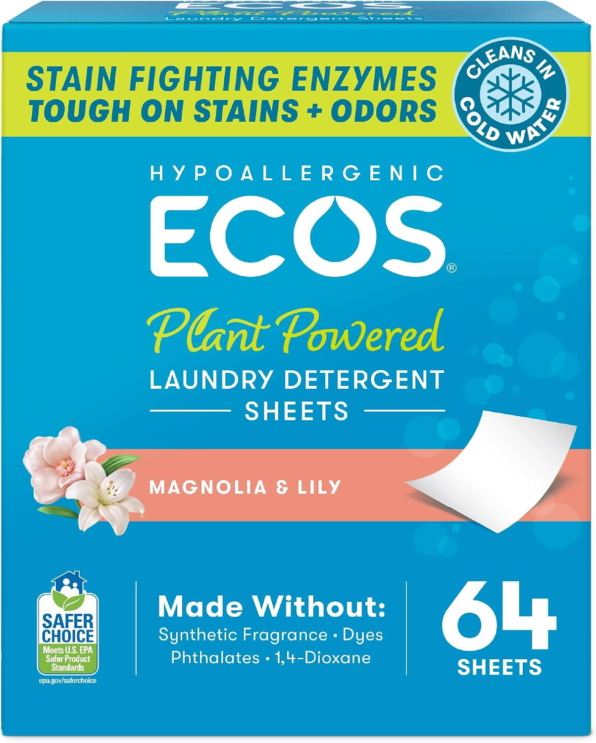 ECOS Laundry Detergent Sheets Vegan, No Plastic Jug, No Mess, Liquid Free – Hypo