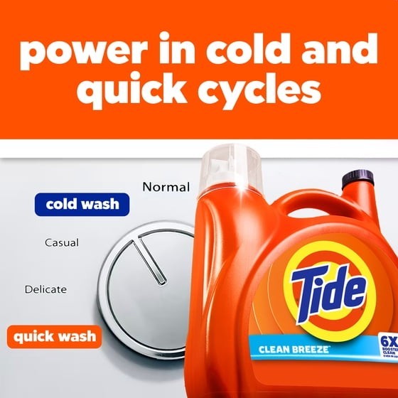 Tide Liquid Laundry Detergent Clean Breeze 80 fl oz 64 Loads Stain Remover