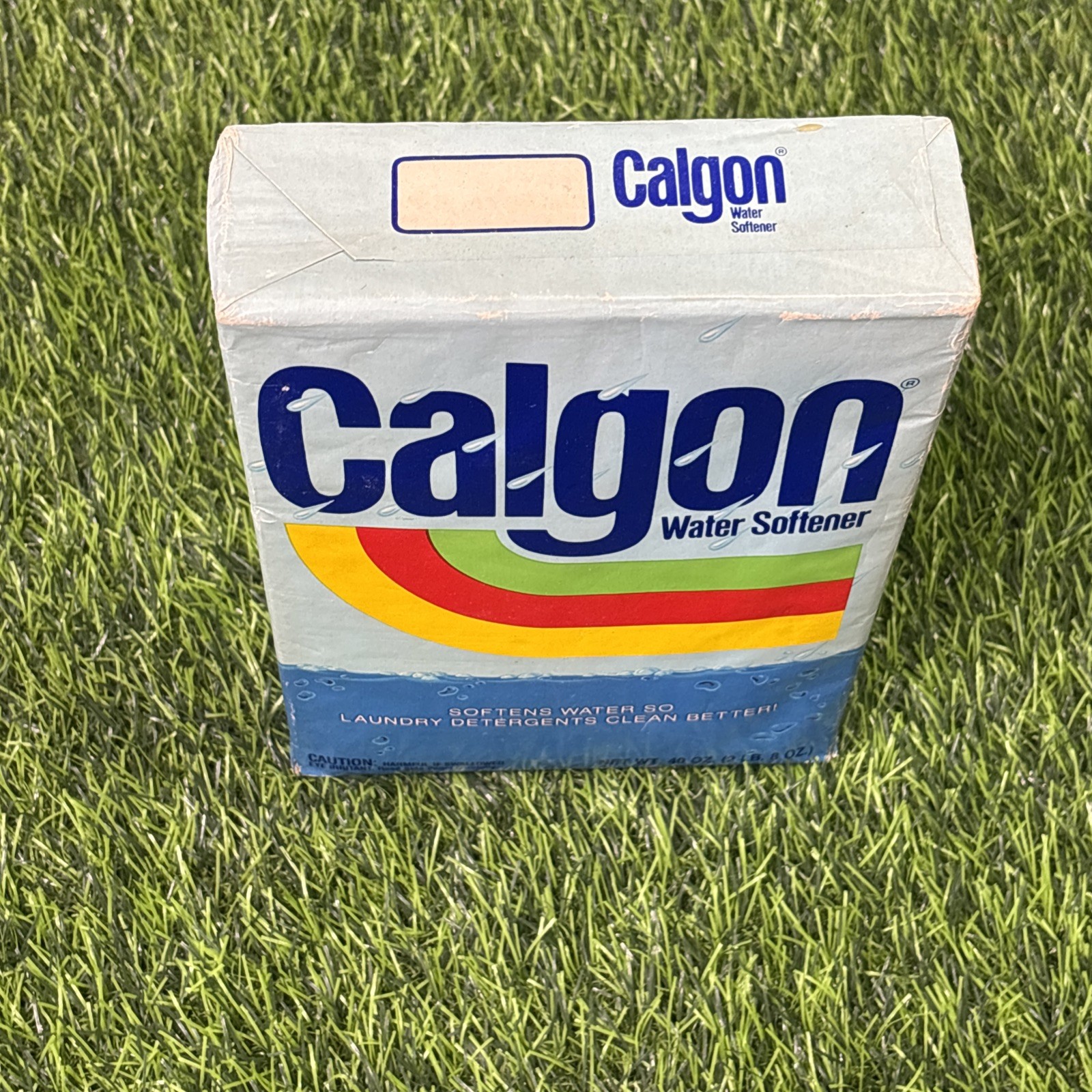 Vintage Calgon Water Softener 40 Oz NOS Full Box Laundry Detergent Additive