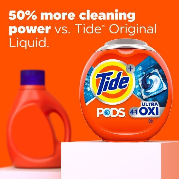 Tide Pods 4 in 1 Oxi Original Scent Laundry Detergent Pacs Cleaner 12 Pods