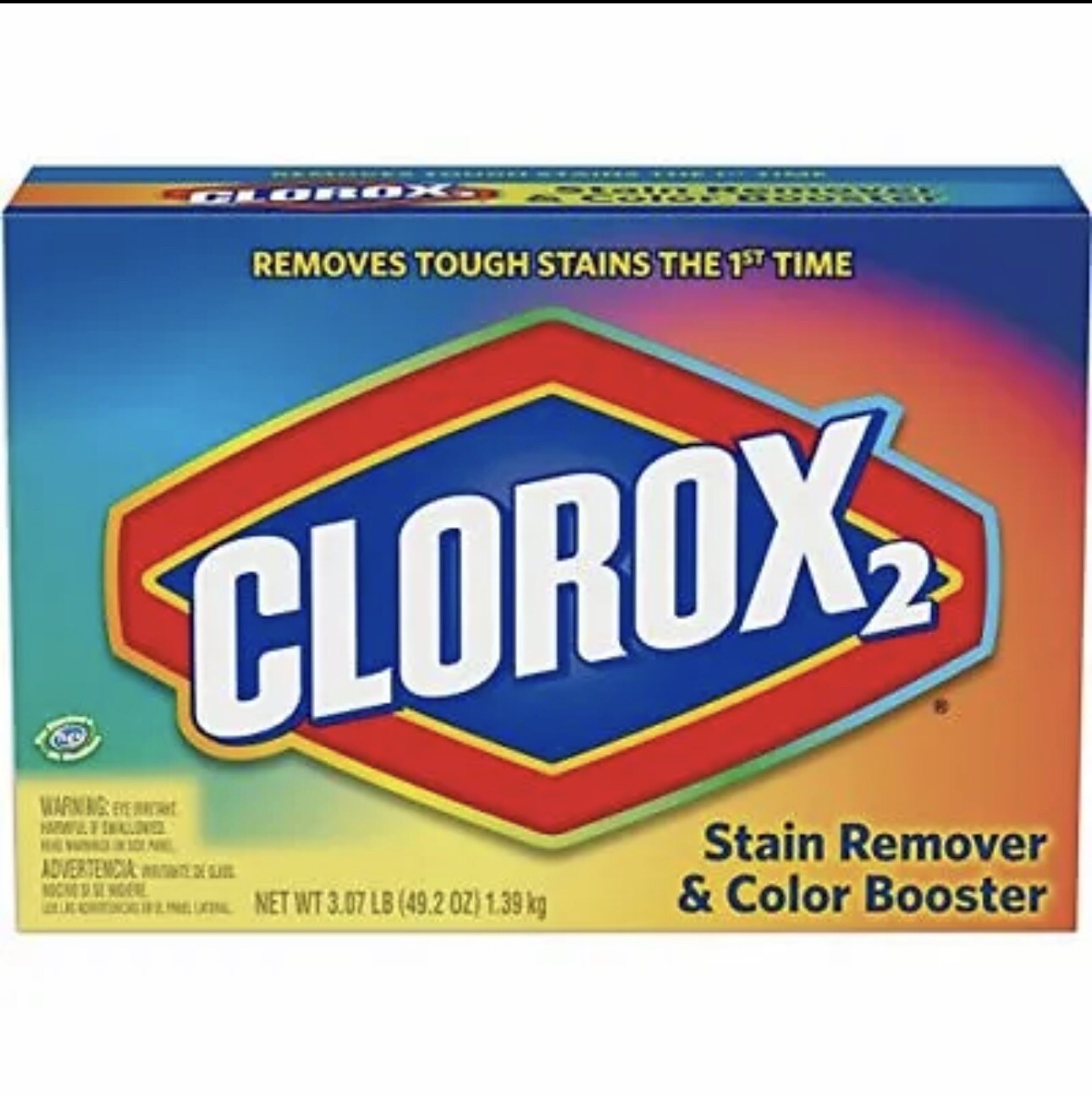 CLOROX2 Laundry Tough Stain Remover &Color Booster Powder 1 box = 3lbs / 49.2oz