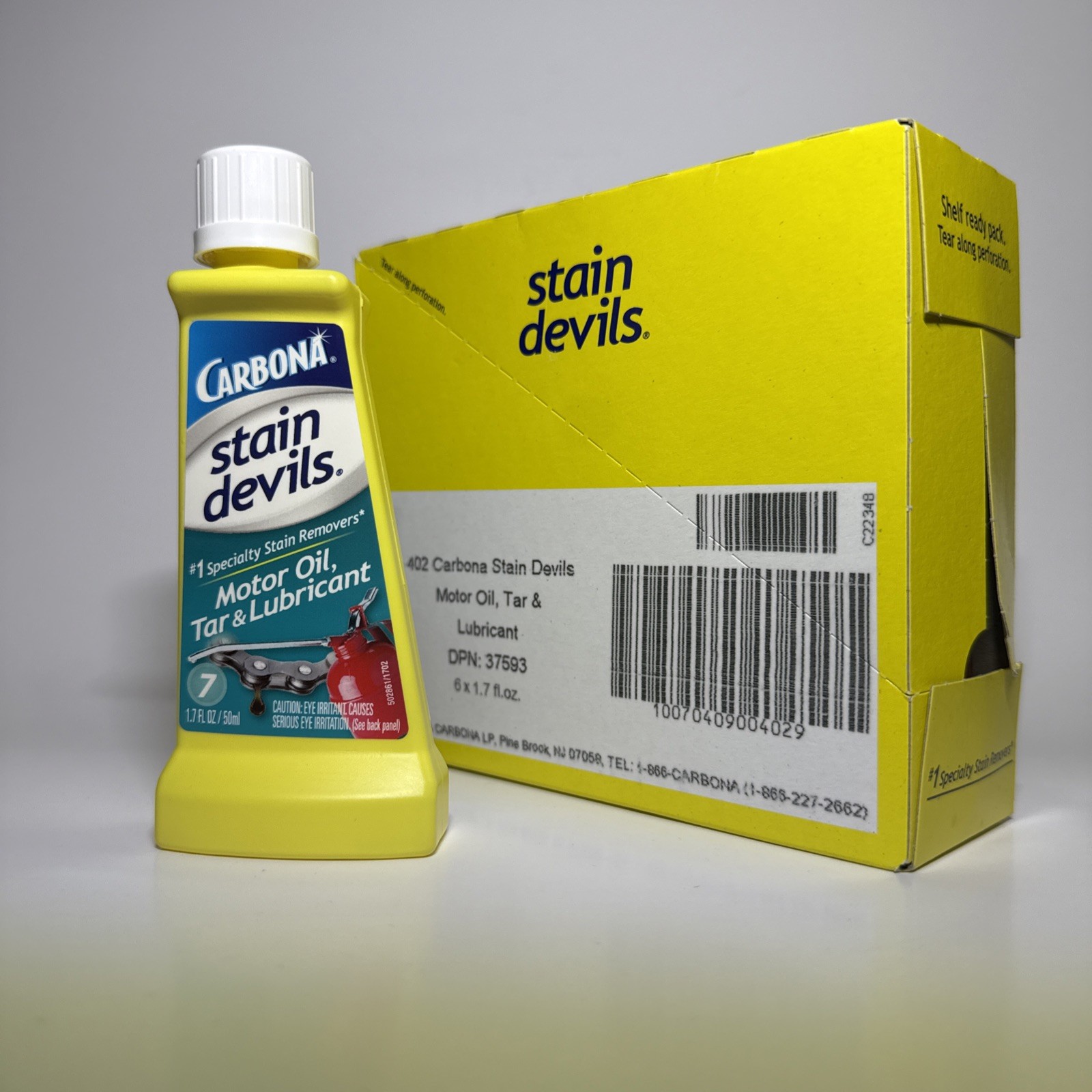 6 Pack Carbona Stain Devils #7 Motor Oil Tar & Lubricant Stain Remover