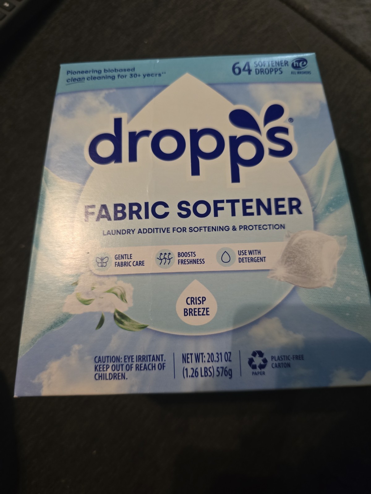 Dropps Fabric Softener Pods, Crisp Breeze 64 Count – Laundry Softener