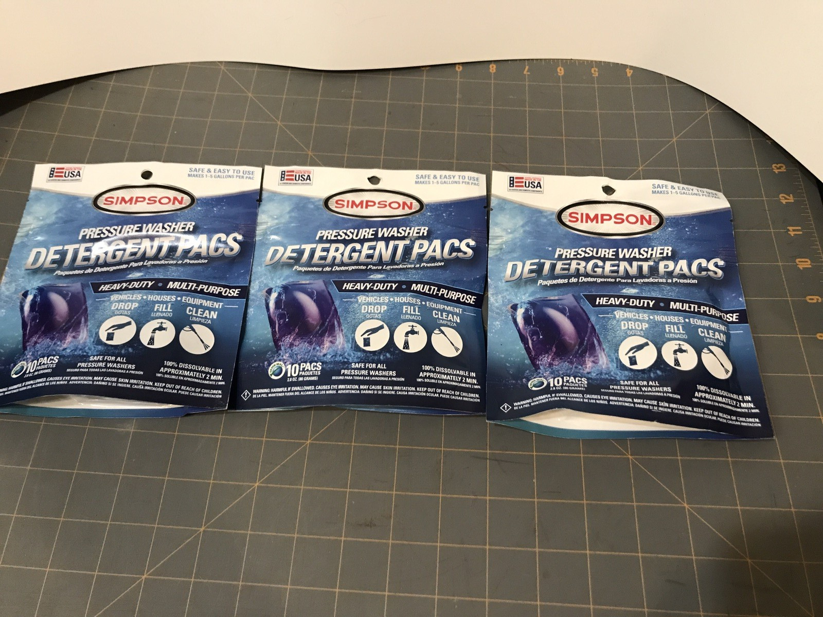 3 SIMPSON Pressure Washer Detergent Pods 10 Pod Bag Heavy Duty Multi Purpose