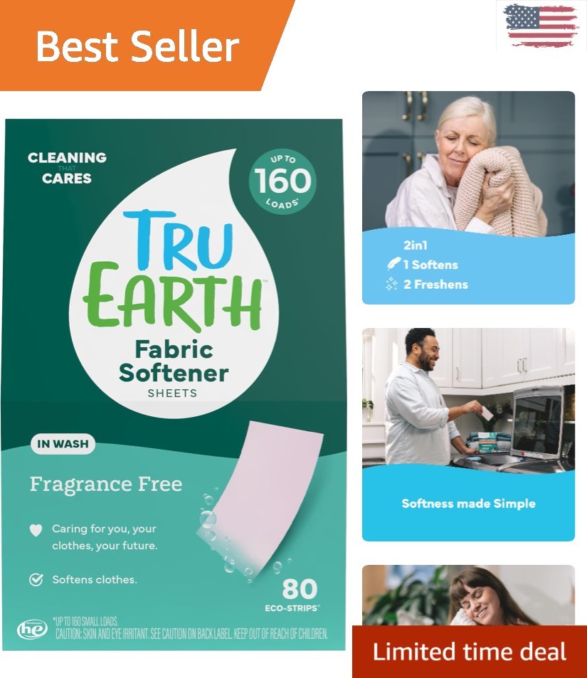 Sustainable 80 Sheets Fabric Softener for All Machines – Mess-Free & Easy to Use
