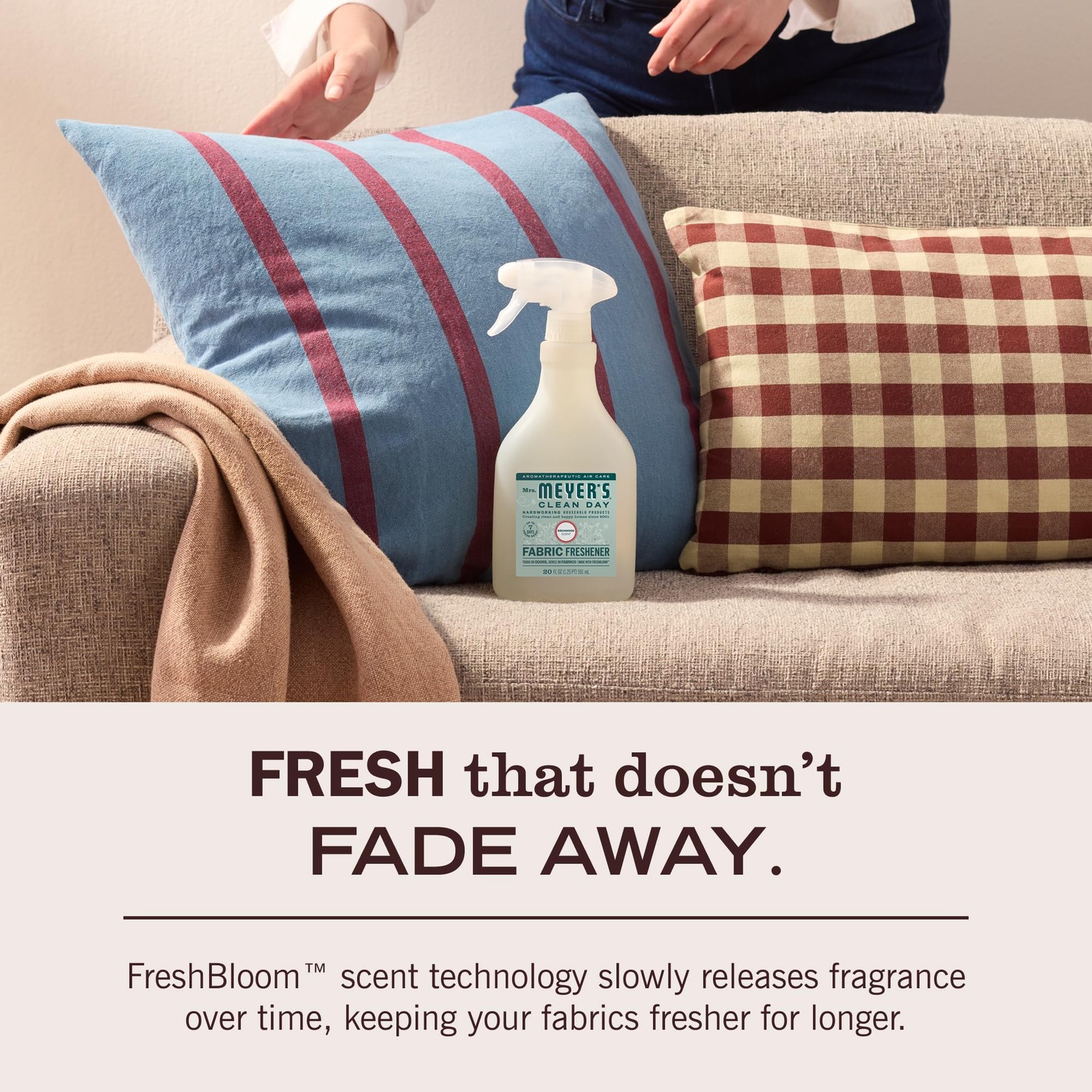 MRS. MEYER’S CLEAN DAY Fabric Freshener, Birchwood Scent, 20 Ounce Bottle