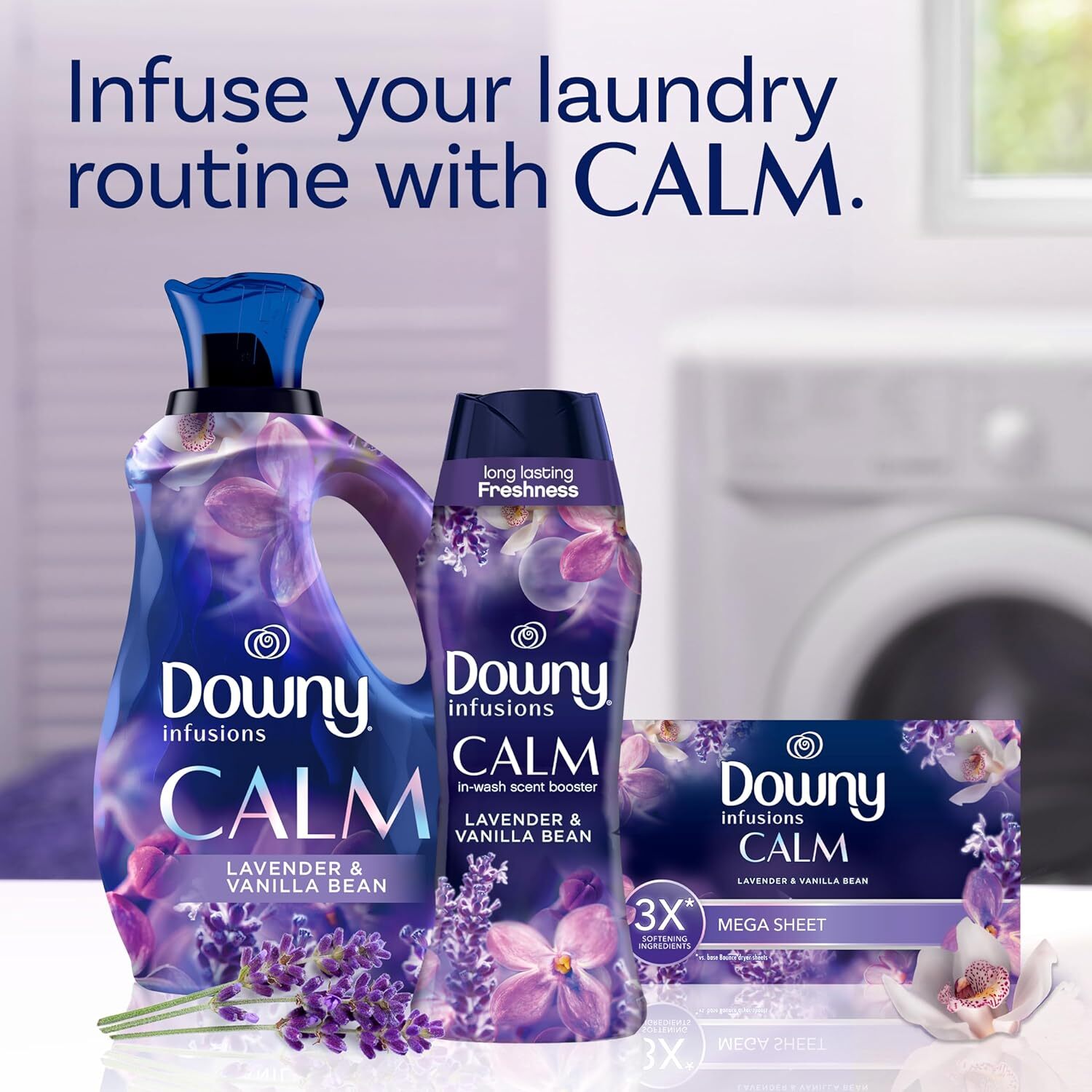Infusions In-Wash Laundry Scent Booster Beads, CALM, Soothing Lavender and Vanil