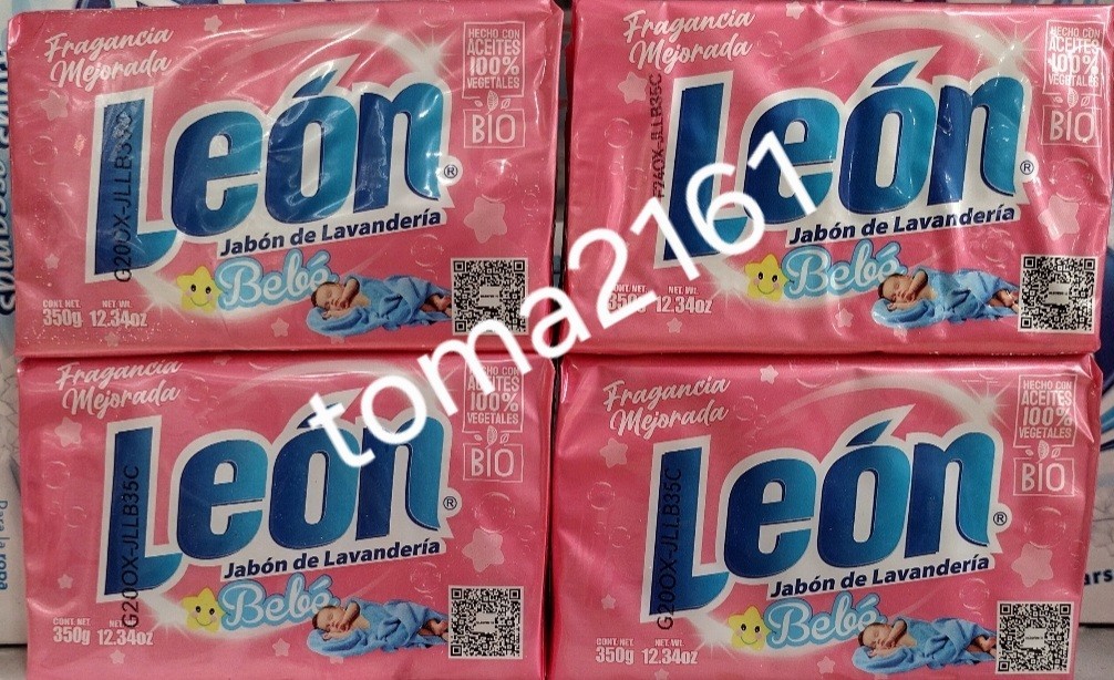 4X LEON LAUNDRY SOAP BARS BABY JABON BEBE LAVANDERIA BARRA ) 4 OF 350g FREE SHIP