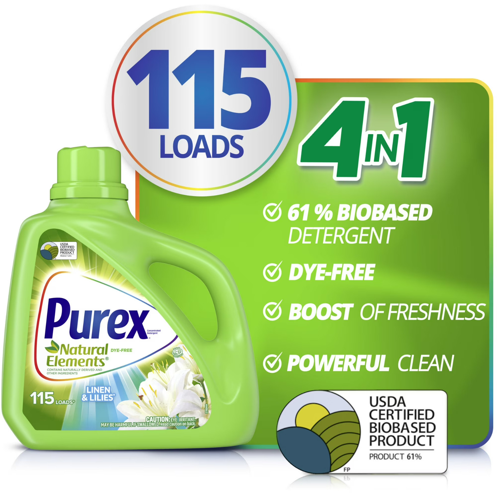 Purex Linen & Lilies Natural Elements Liquid Laundry Detergent 150 fl oz