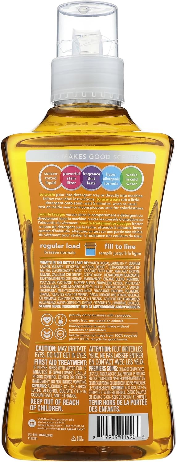 Liquid Laundry Detergent, Ginger Mango, 66 Loads Per Bottle, Hypoallergenic +
