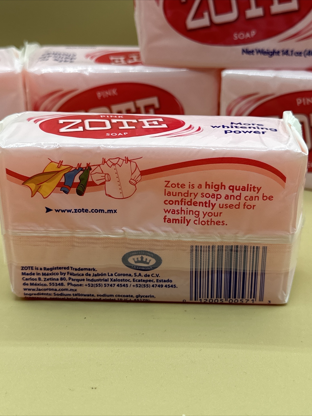 5-14.1 Oz Bars Zote Pink Laundry Soap All Purpose