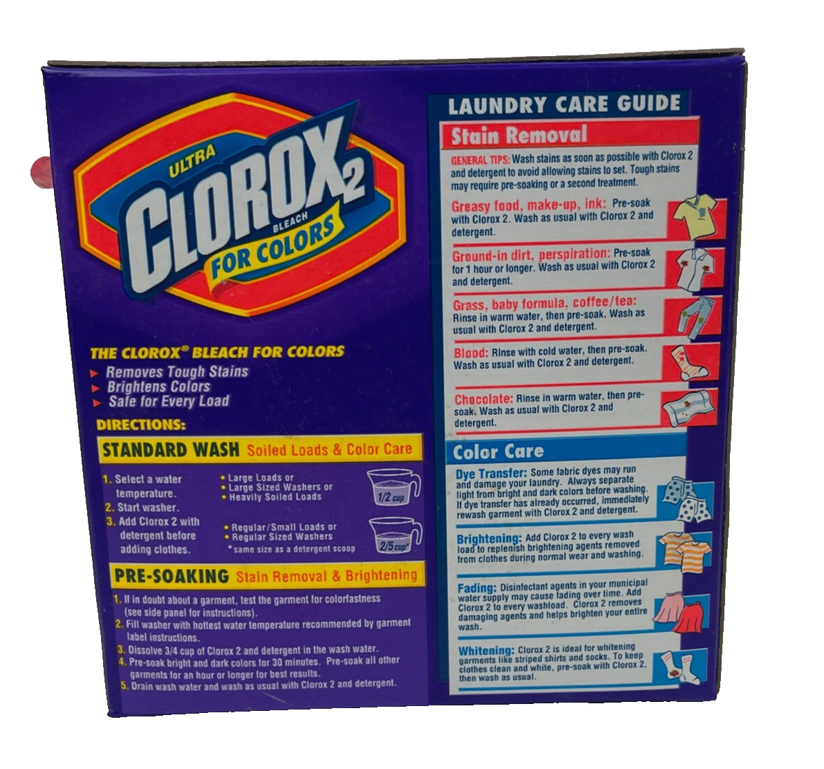 Vtg Ultra Clorox 2 Non Bleach 30.3 oz (80%)2000 Color Safe Fresh Wildflowers