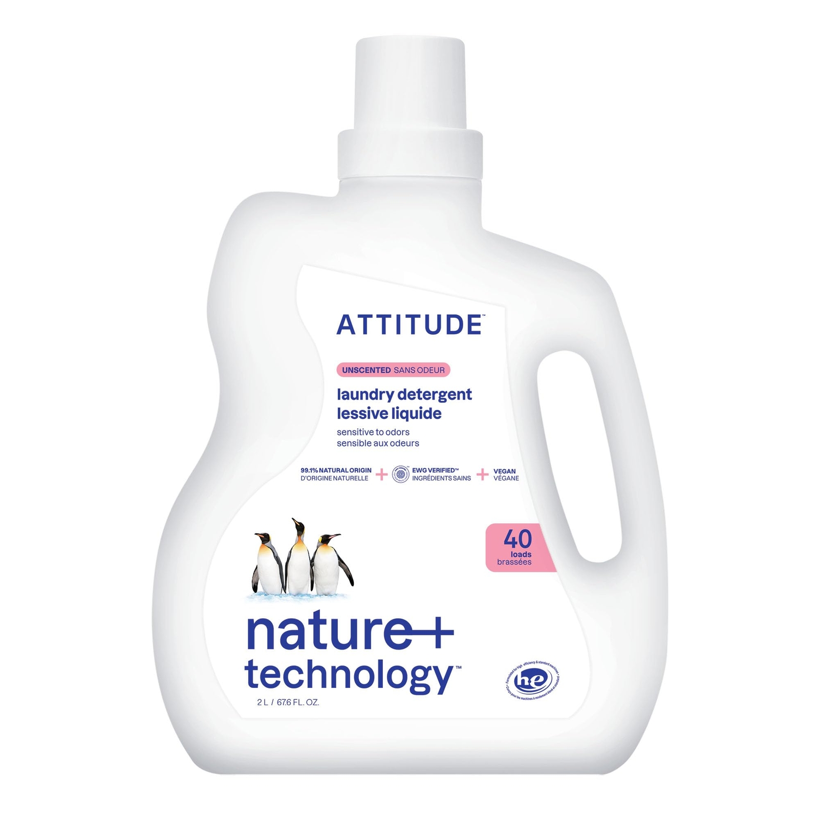Liquid Laundry Detergent Unscented Vegan EWG Verified for Sensitive Skin