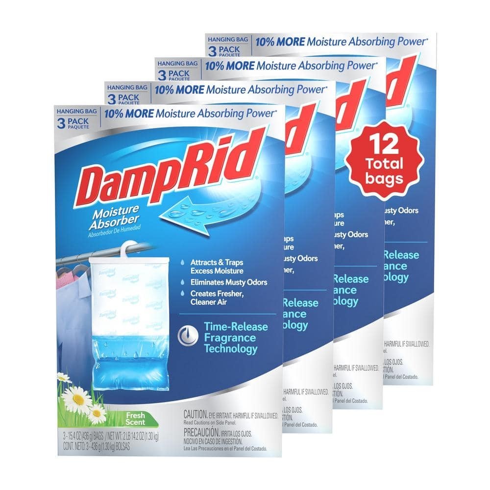 12-Pack DampRid 15.4 Oz. Fresh Scent Hanging Moisture Absorber, DampRid FG83FSSB