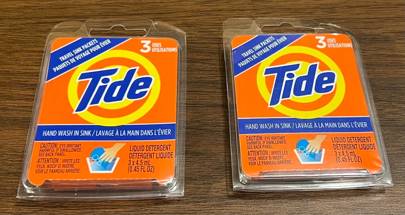 Tide Travel Sink Packets | 3 Packets per Pack | Lot of 2 (6 loads total) – NEW