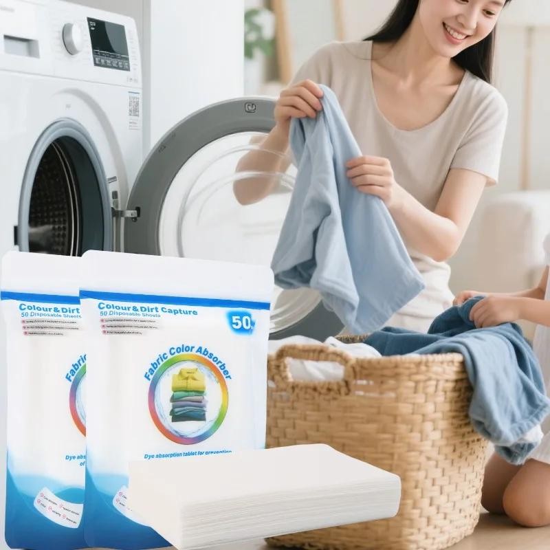 Laundry Color Catcher Sheets Anti Stain Washing Machine Dye Absorbing Cloth