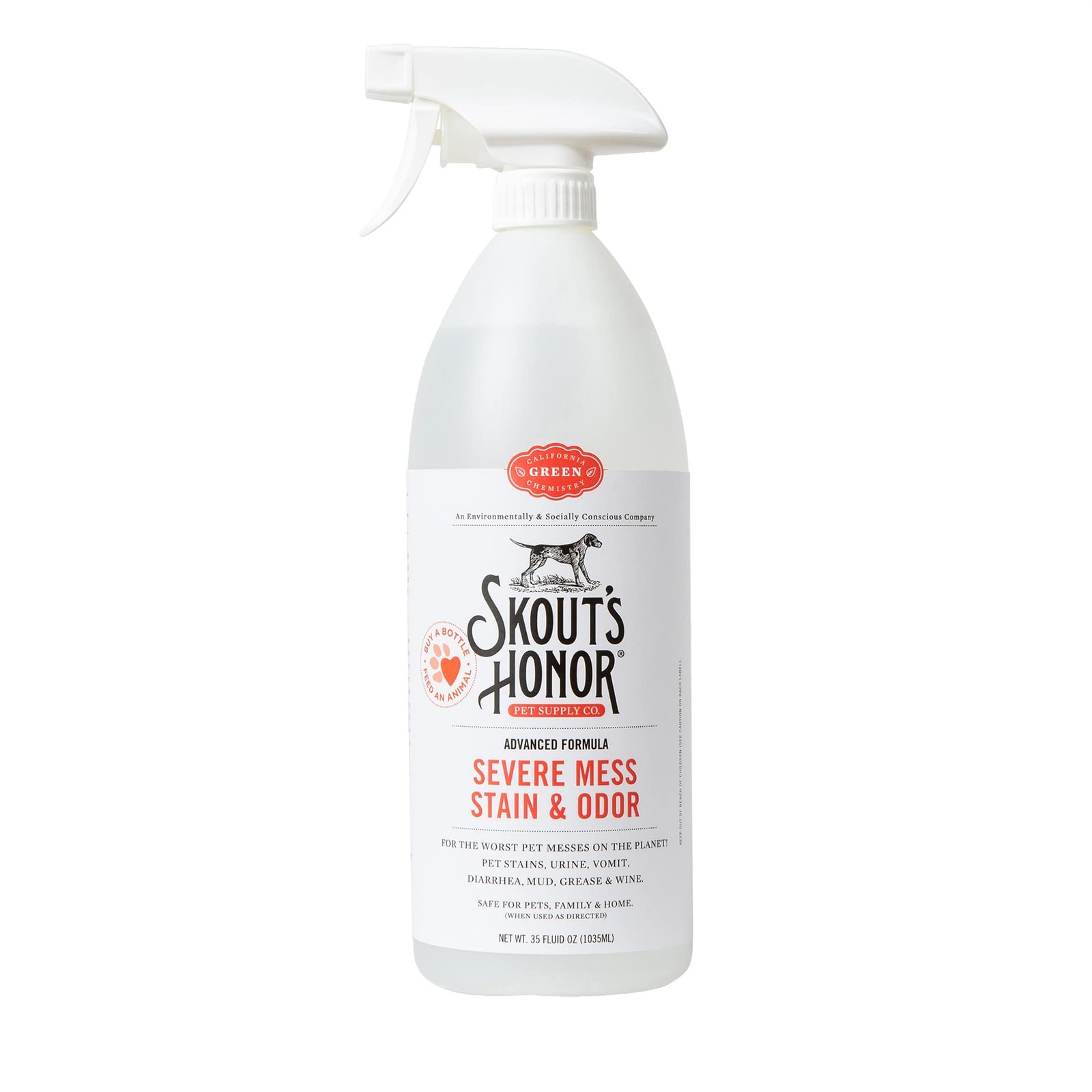 SKOUT’S HONOR Severe Mess, Stain, Odor Remover – Advanced Formula 35oz