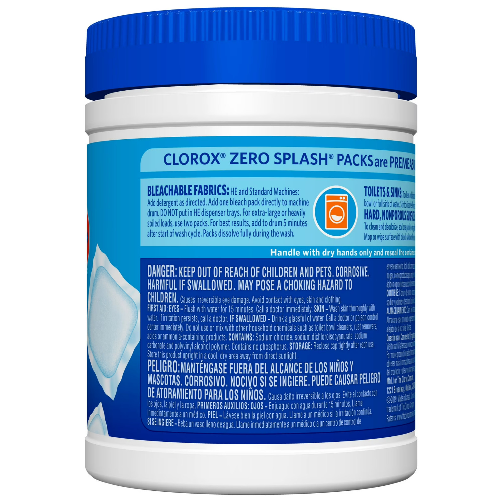 Clorox Zero Splash Bleach Packs 12 Count Regular Scent Laundry Cleaning Pods