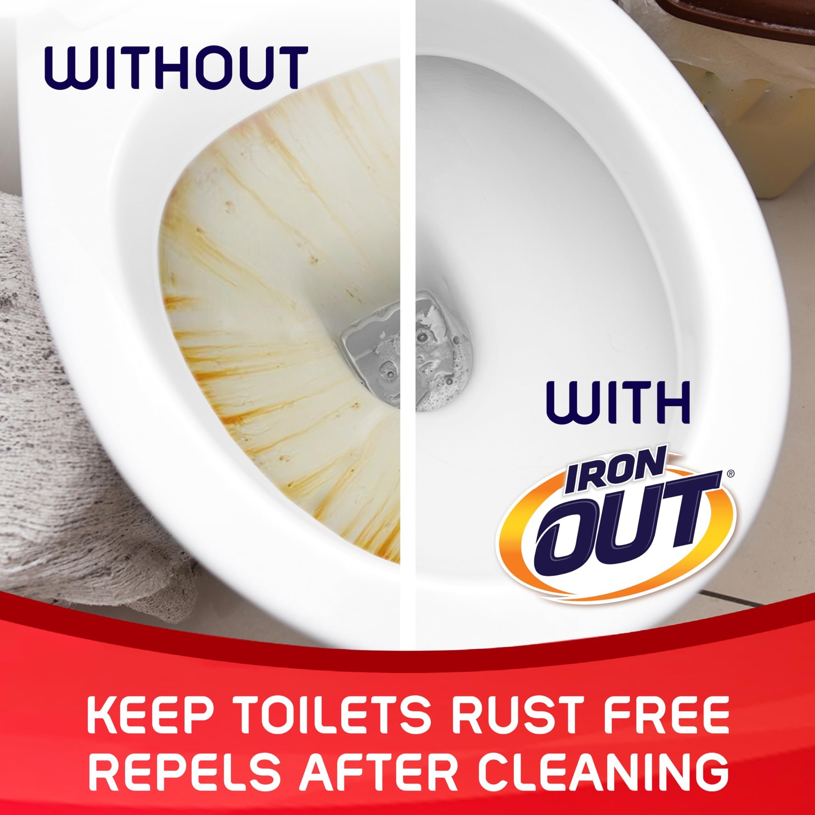 Iron OUT Rust Stain Remover Automatic Toilet Bowl 6 Count (Pack of 1), White