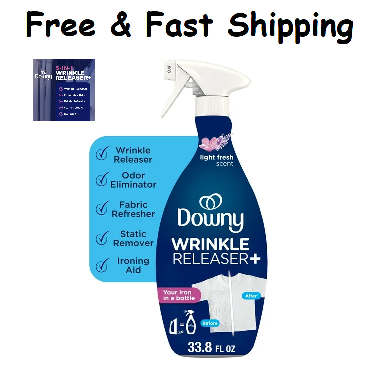 Downy Wrinkle Releaser and Refresher Fabric , Light Fresh Scent, 33.8-fl oz NEW