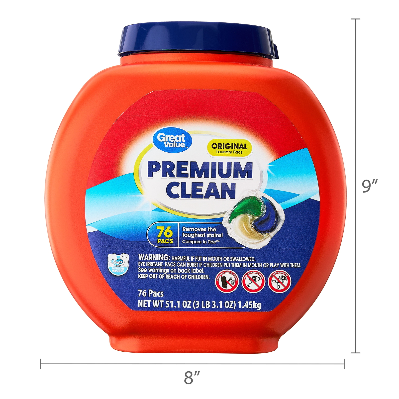 Premium Clean Laundry Pacs, Original Scent, 76 Count