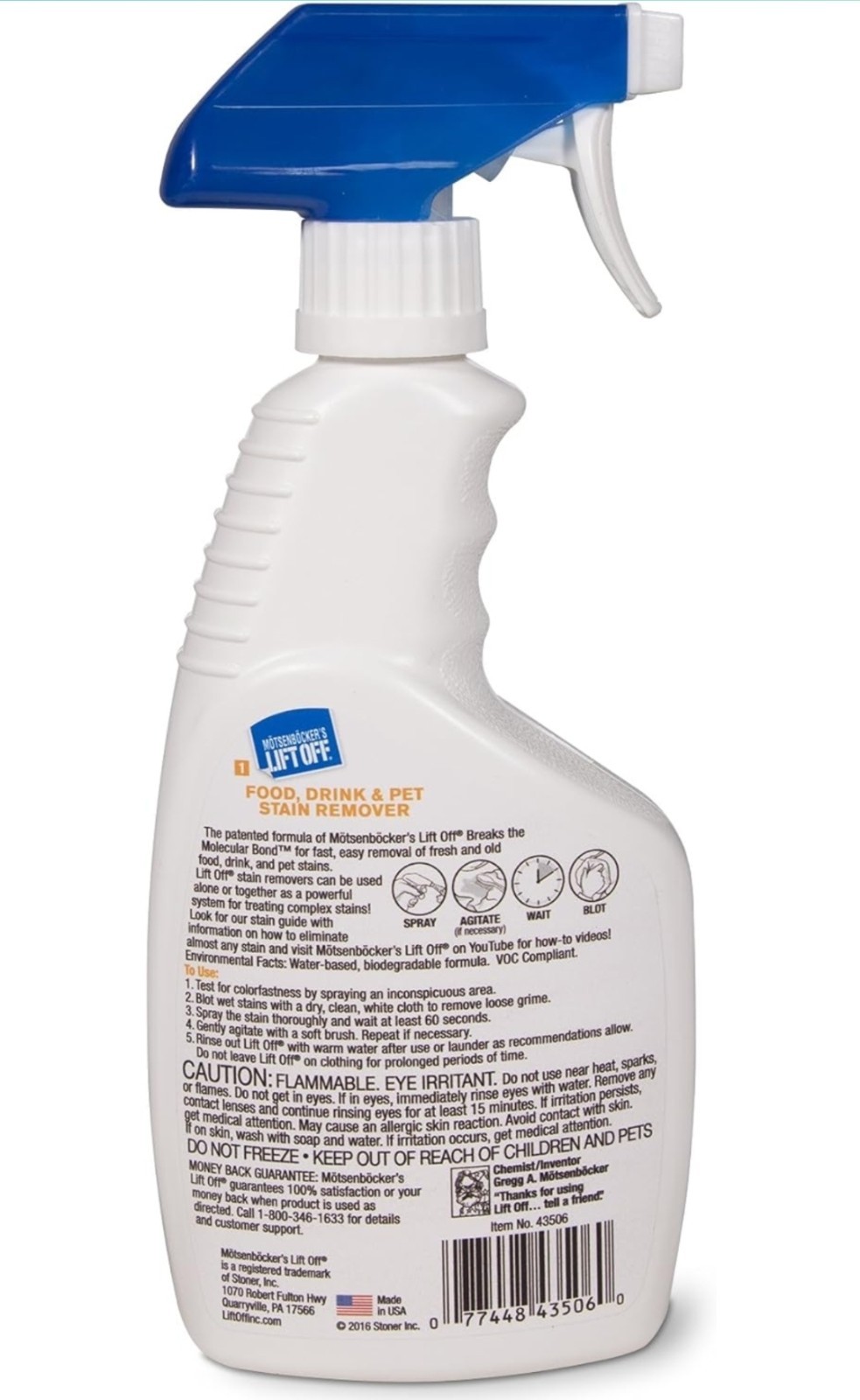 Motsenbockers Liftoff 3-in-1 Stain Removal Kit 16 oz ea All Types Of Stains 3ct