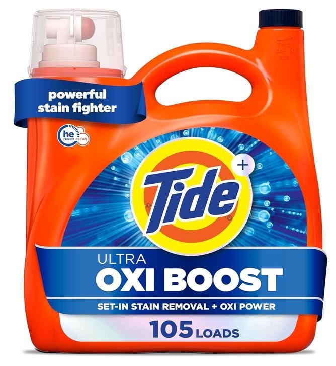 Tide Ultra Oxi Boost Liquid Laundry Detergent, 148 fl oz, 105 Loads, Advanced