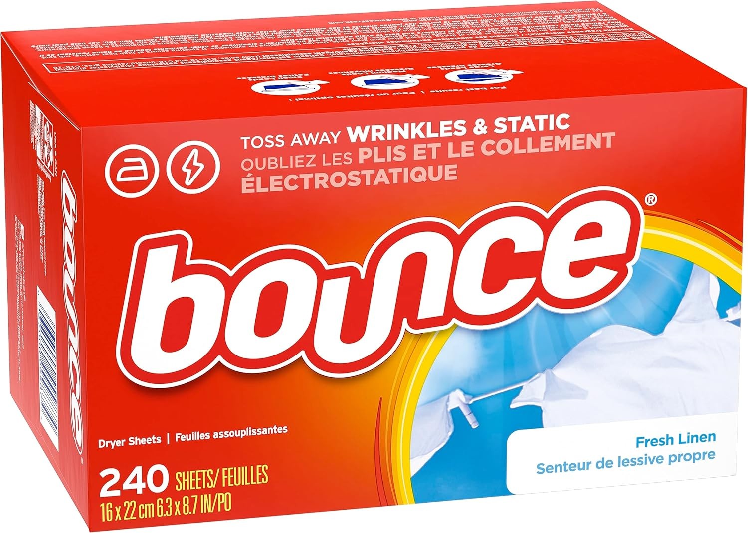 Fabric Softener Dryer Sheets Fresh Linen Scent 240 Count Static Control