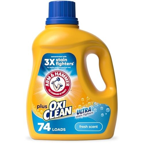 ARM & HAMMER Plus OxiClean Liquid Laundry Detergent, Fresh Scent, 77 Loads