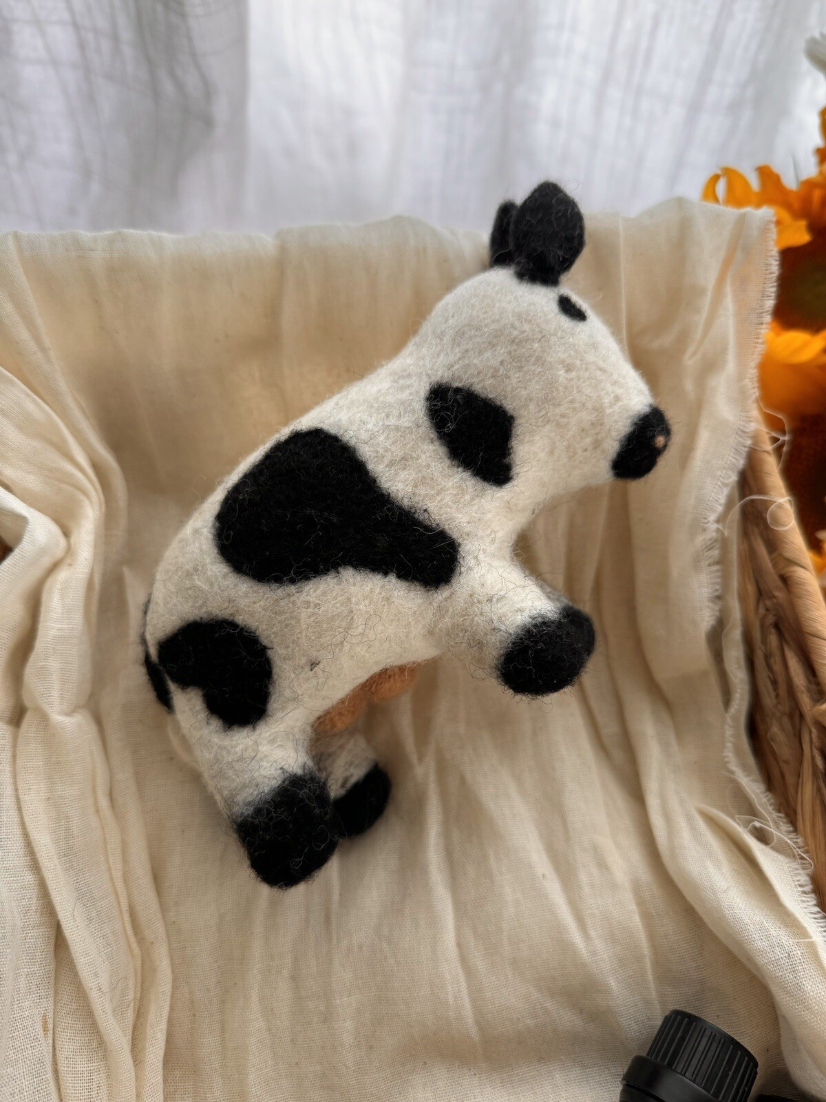 Cow Shaped Dryer Balls 100% Organic New Zealand Wool All Natural Handmade 3 Pack