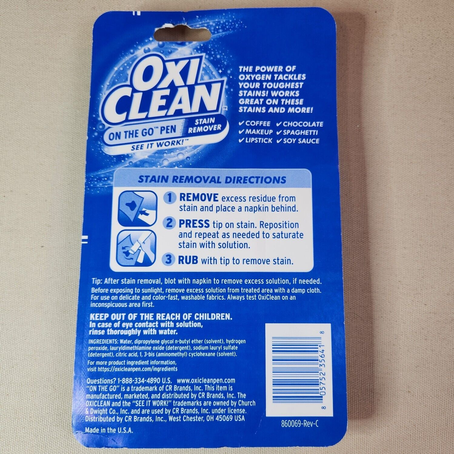 OxiClean On The Go Stain Remover Pen, Instant Stain Removal Stick, 3-Pack