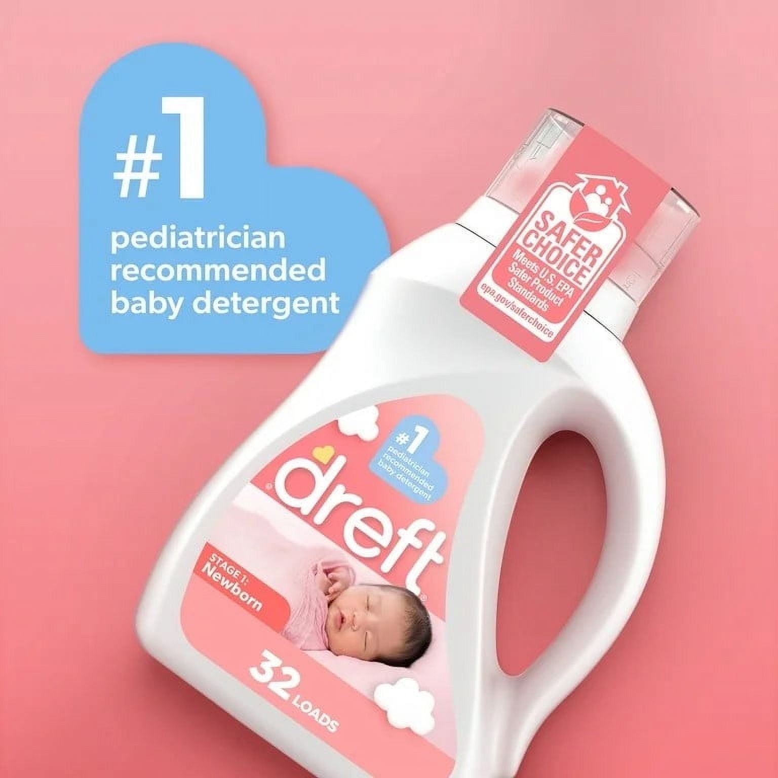 (2 pack) Dreft Newborn Baby Liquid Laundry Detergent, Sensitive Skin