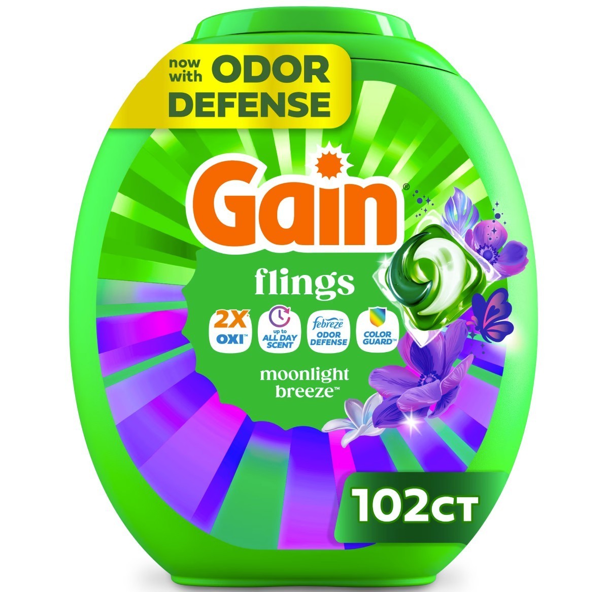 [FASH SALE] Gain Flings Laundry Detergent Pacs Moonlight Breeze 102 Ct 2 Pack