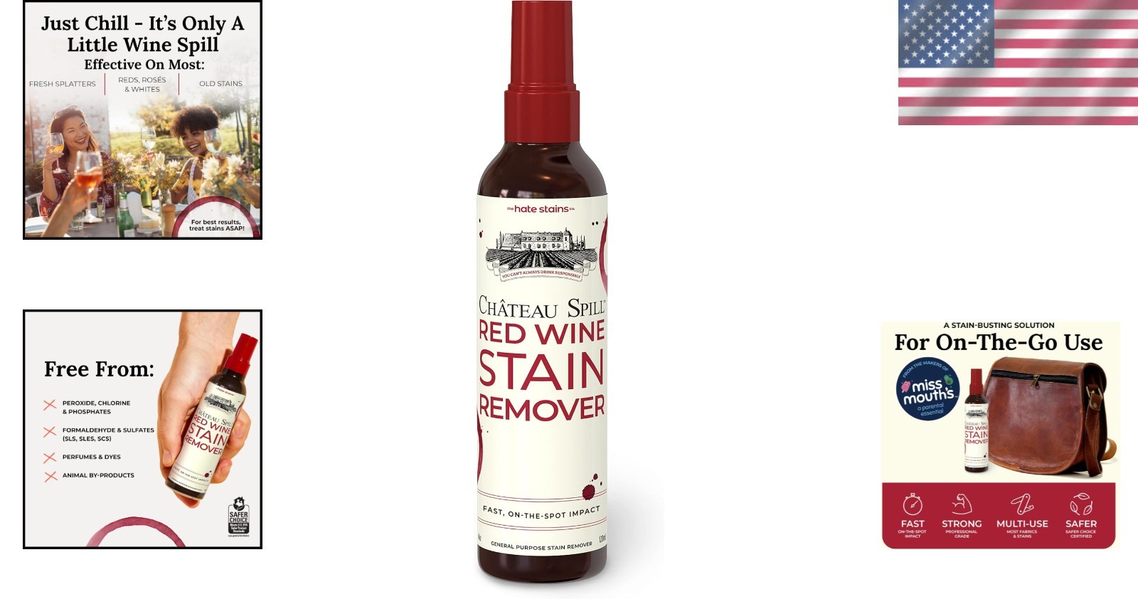 Wine Stain Remover Spray – Eco-Friendly & Fast-Acting Solution – 4 Fl Oz
