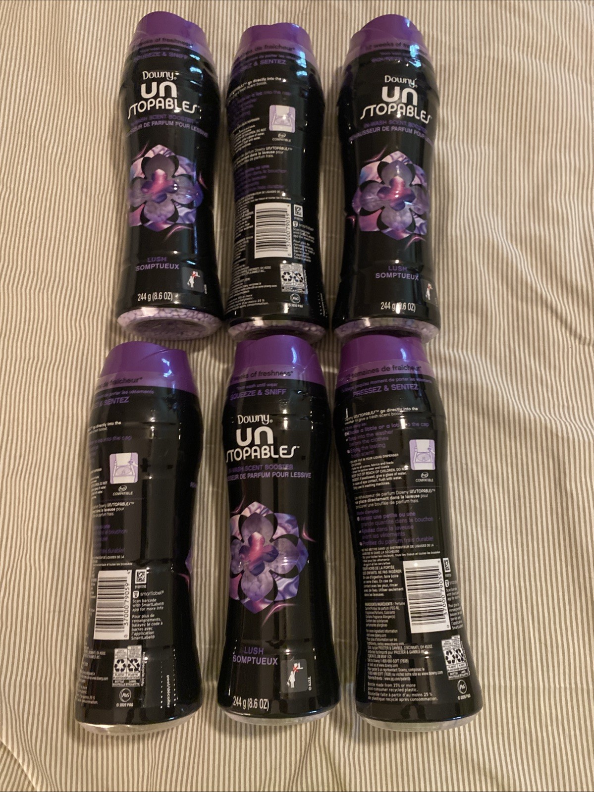 (6) NEW Downy Unstopables in Wash Lush Scent Booster 8.6 oz/244g