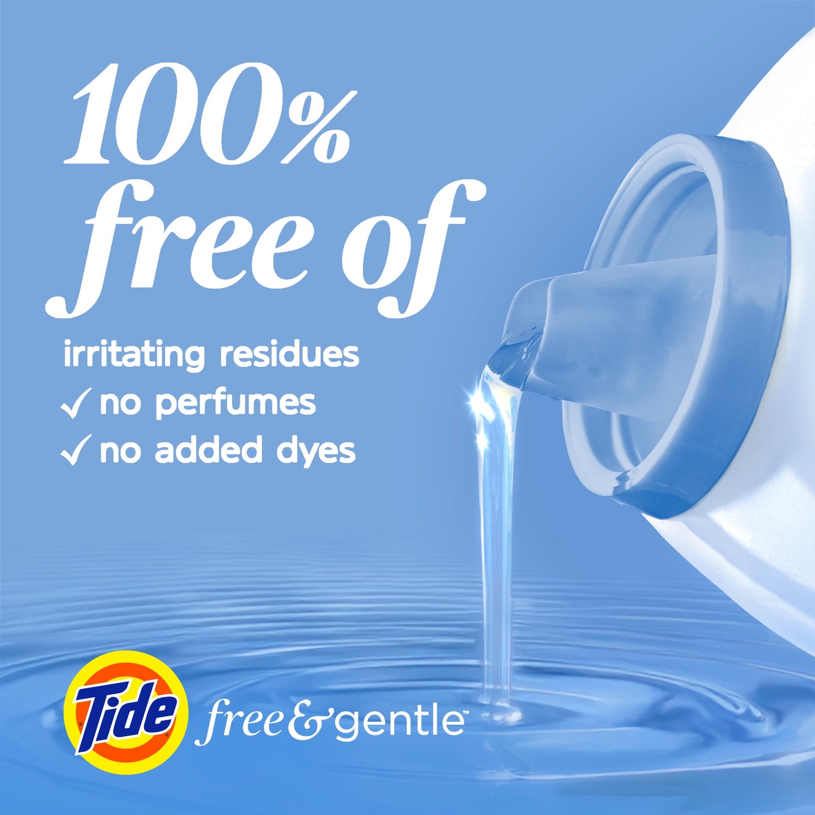 Tide Free & Gentle Laundry Detergent Liquid, 166 fl oz, 126 Loads