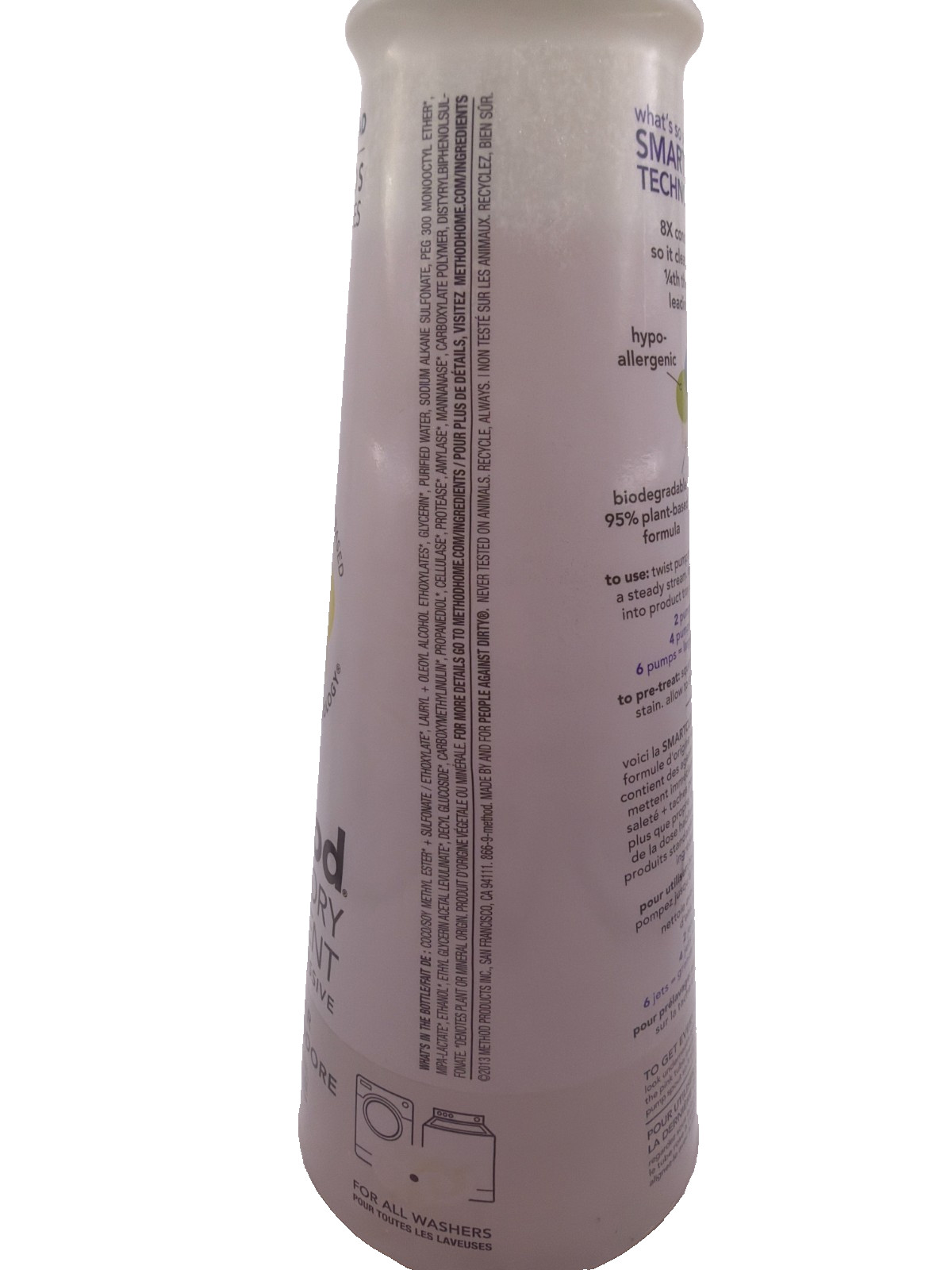Method Laundry Detergent Pump Hypoallergenic Free & Clear 600ml 20 Fl Oz NEW