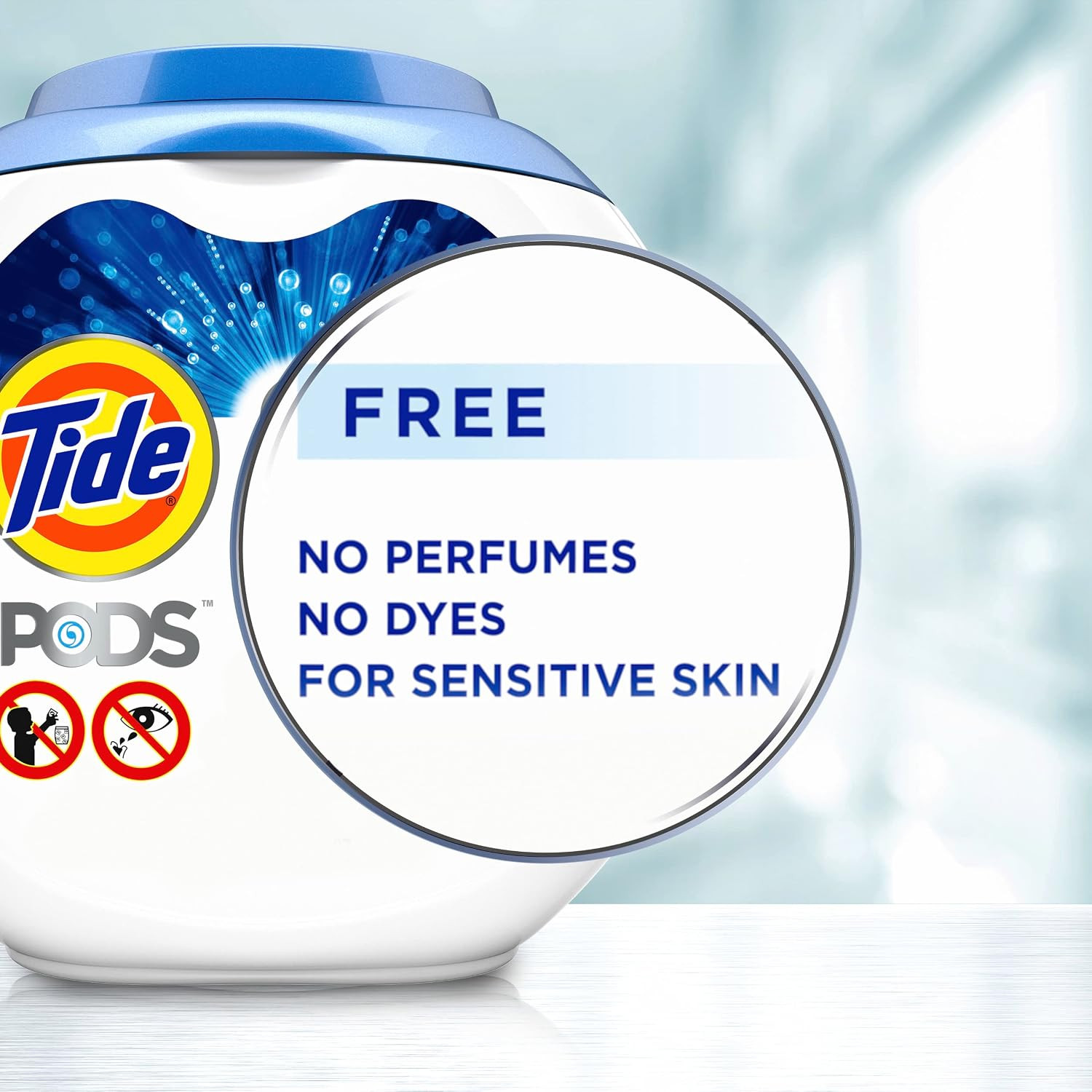 Tide PODS Ultra Oxi Free and Gentle Laundry Detergent Packs, 57 Count, Hypoaller