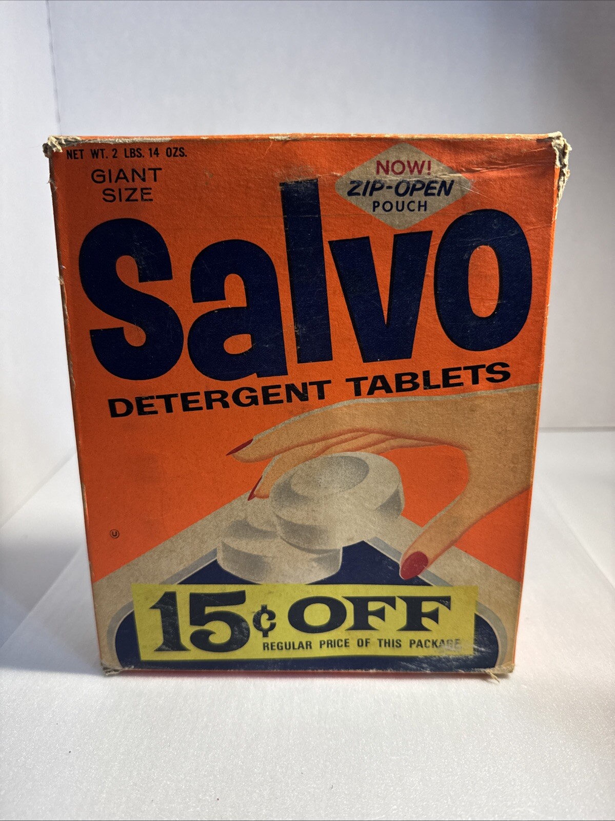 1960’s Salvo Detergent Tablets Vintage Soap New Sealed 15 Cents Off Proctor Rare