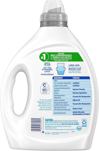 all free clear, Original, Liquid Laundry Detergent for 82.5 Fl Oz (Pack of 1)