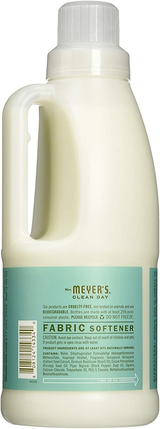 Soft & Fresh Fabric with Mrs. Meyer’s Basil Scented Liquid Softener, 192 Loads