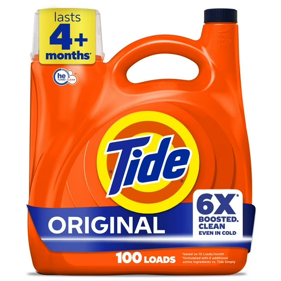 Tide Laundry Detergent Liquid with 6X Boosted Cleaning Power, Original Scent 12