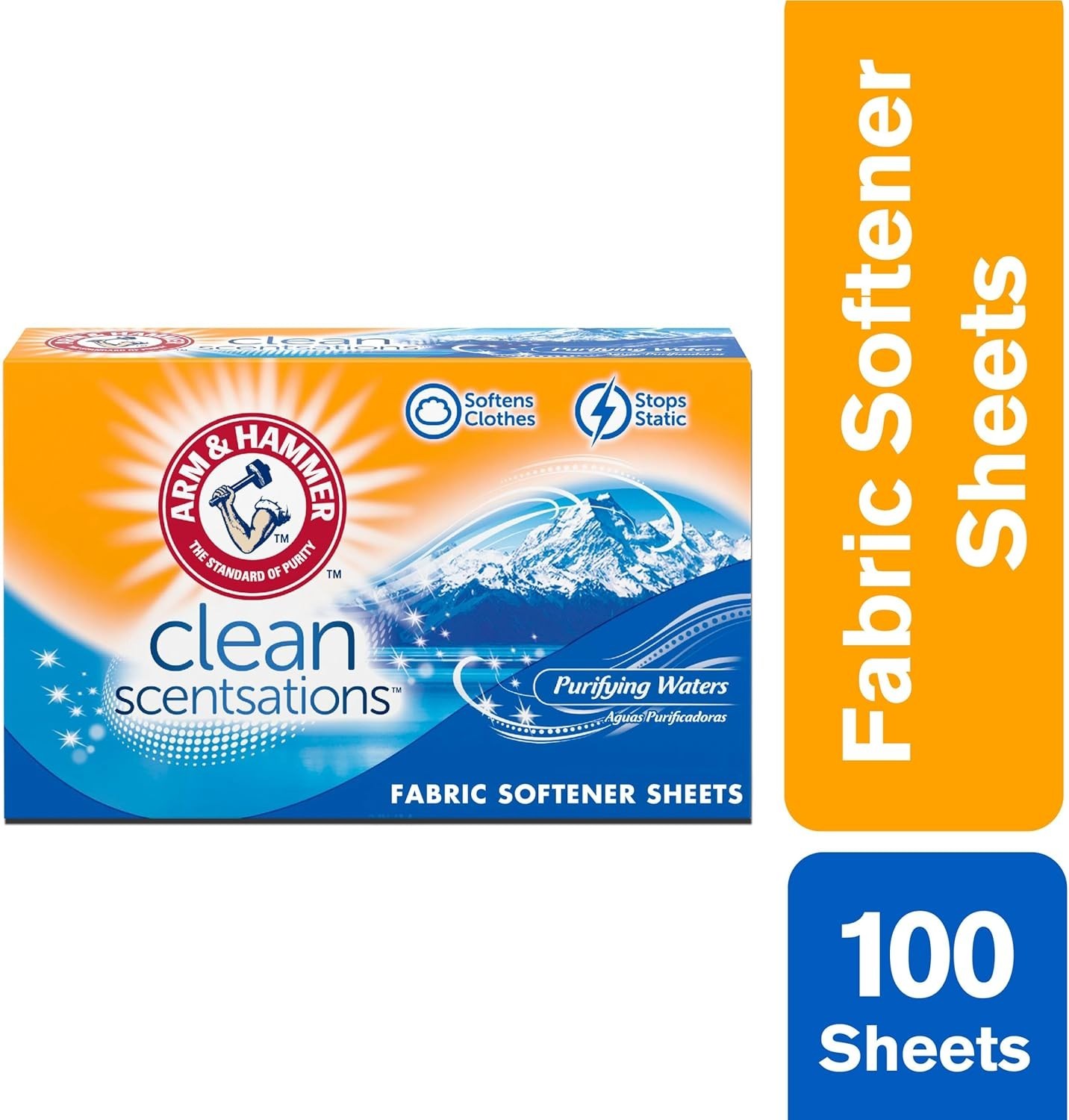 Fabric Softener Sheets, 100 sheets, Purifying Waters