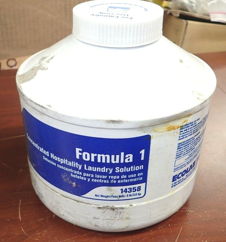 ECOLAB Formula 1 Concentrated Hospitality Laundry Solution 14358 8lbs
