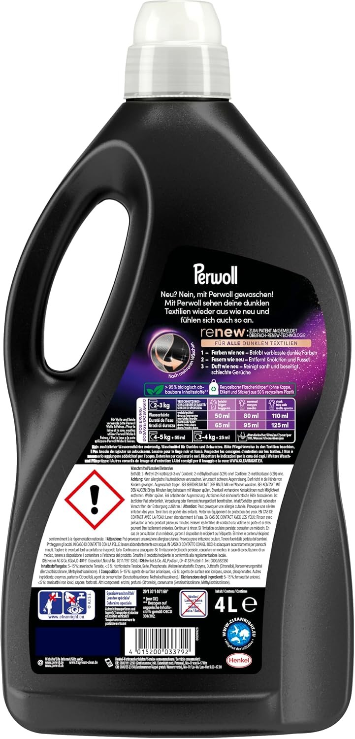 Black Liquid Detergent 80 Wash Loads For All Dark Colors | Mild Detergent
