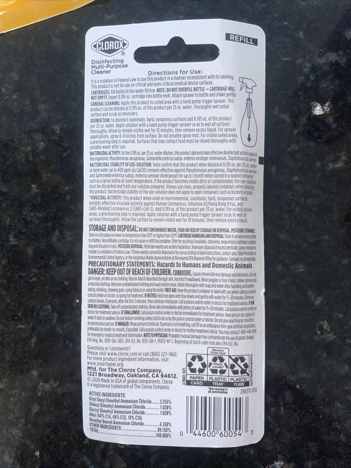 Clorox Multi-Purpose Cleaning Refill Cartridge for Multi-Purpose 8 Packs