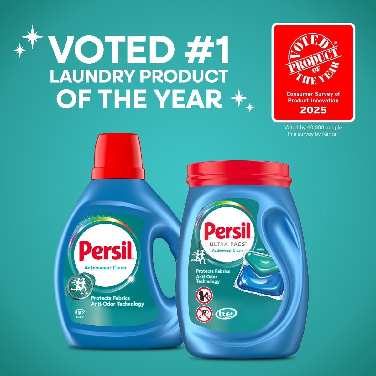 Persil Activewear HE Deep Cleaning Concentrated Detergent 50 Loads – 84 fl oz