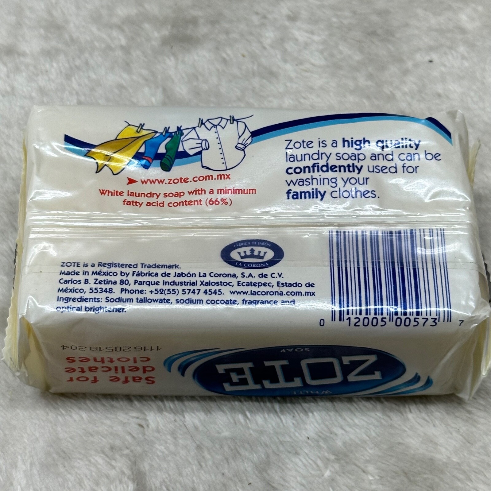 Zote White Laundry Soap Washing Clothes Detergent Kitchen Jabon Blanco 14oz Bars
