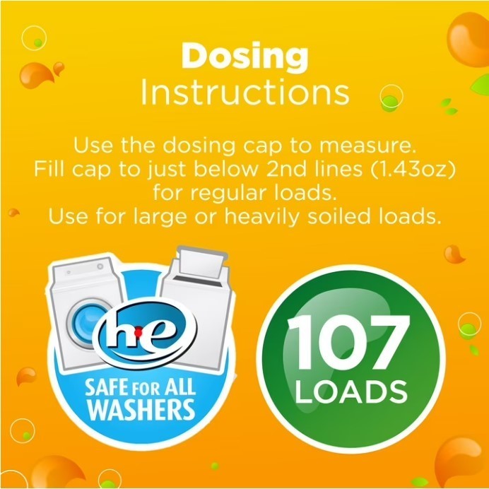 Liquid Laundry Detergent Great Value Original Clean 154 fl oz 107 Loads HE